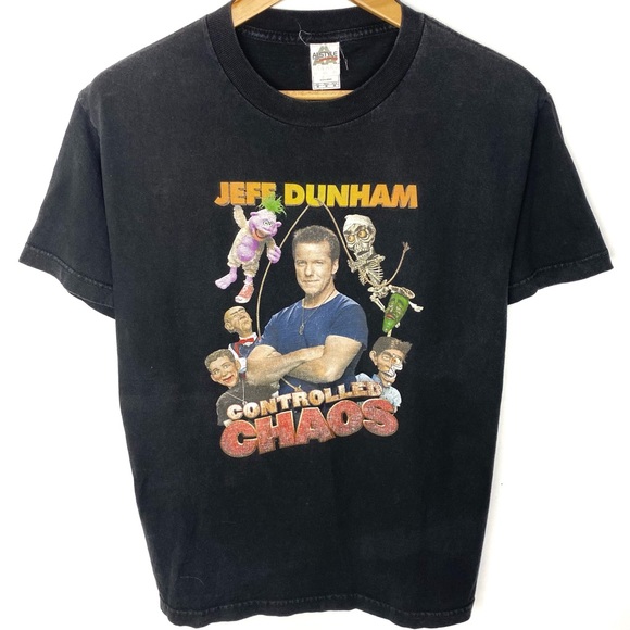 Jeff Dunham Controlled Chaos Tour 2012 Faded Black Double Sided  T Shirt Medium - Picture 1 of 6